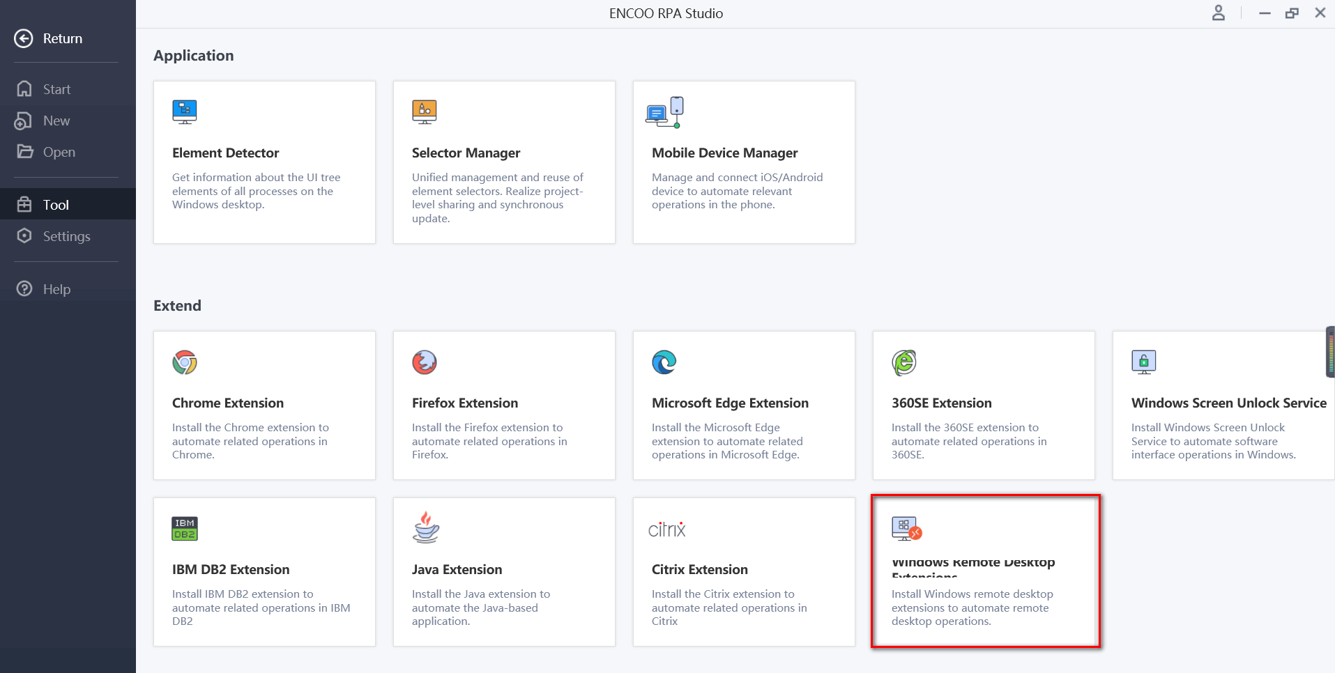 Entry for Windows Remote Desktop Extension