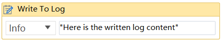 Write to Log Configuration